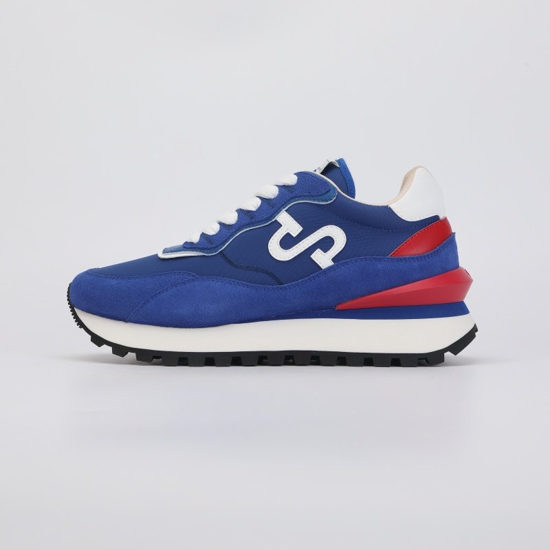 Men Lace-Up Suede Leather Sports running shoes Blue Sneakers - Image 5