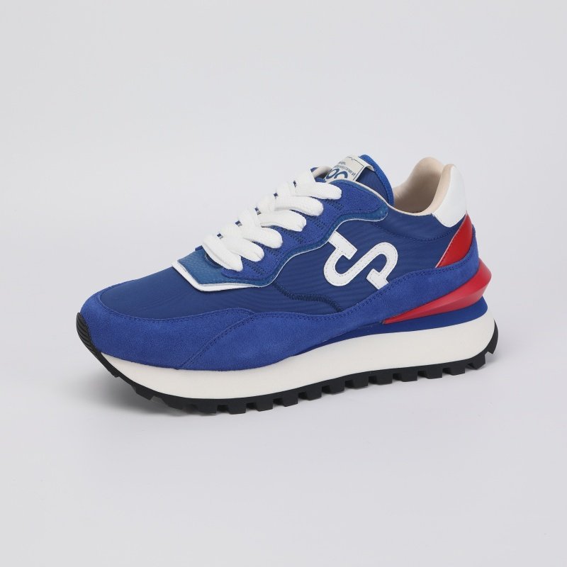 Men Lace-Up Suede Leather Sports running shoes Blue Sneakers - Image 6