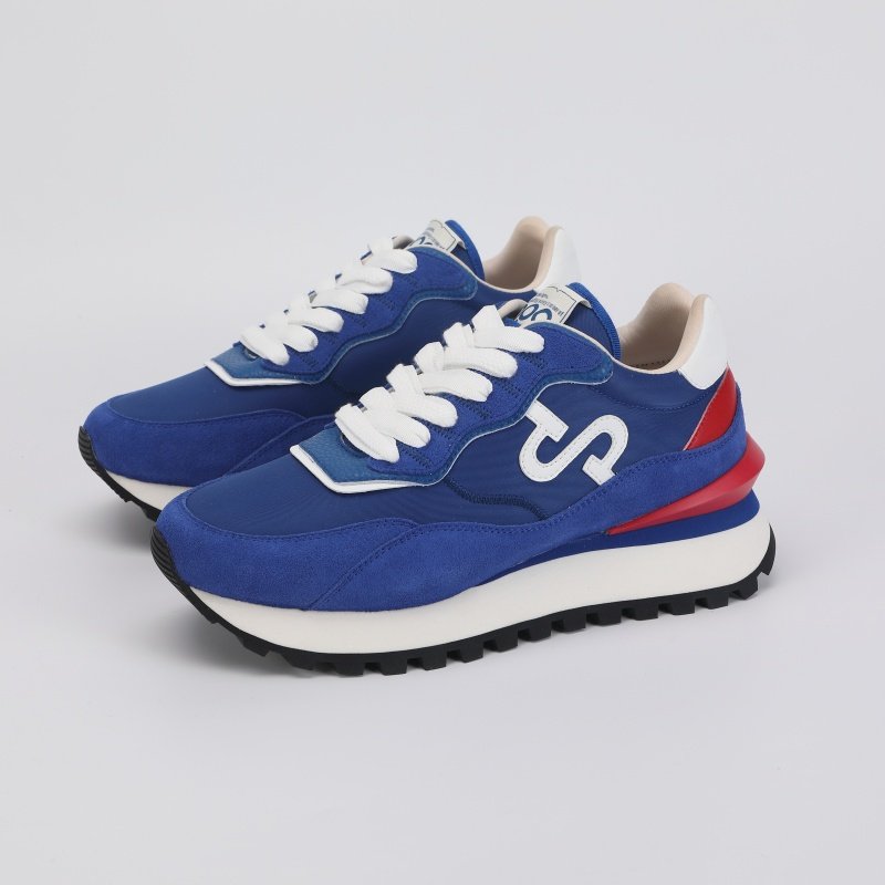 Men Lace-Up Suede Leather Sports running shoes Blue Sneakers - Image 7