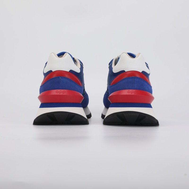 Men Lace-Up Suede Leather Sports running shoes Blue Sneakers - Image 8