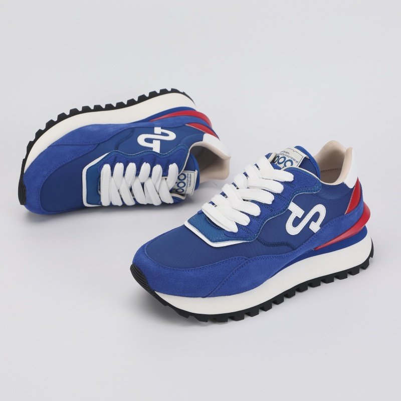 Men Lace-Up Suede Leather Sports running shoes Blue Sneakers - Image 10