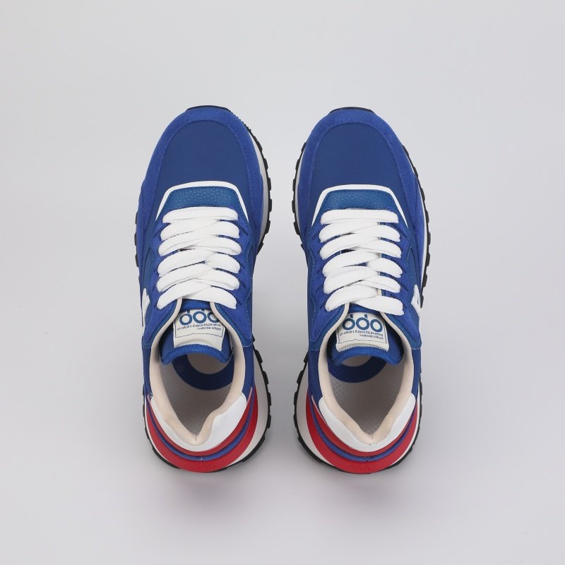 Men Lace-Up Suede Leather Sports running shoes Blue Sneakers - Image 12