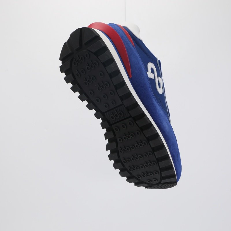 Men Lace-Up Suede Leather Sports running shoes Blue Sneakers - Image 13